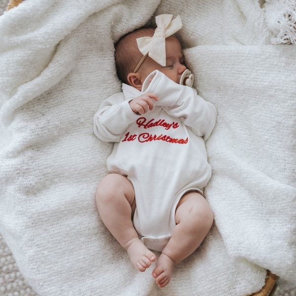 Baby Christmas Gift Romper White Personalised Baby Christmas Gift Romper White Personalised.