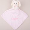 Personalised Baby Comforter White Bunny embroidered with Olivia.