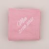 Personalised Pink Muslin Wrap personalised with the name Mia