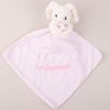 Personalised Baby Comforter White Bunny embroidered with Hannah.