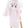 A personalised baby bunny baby robe hanging.