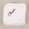 Personalised White Hooded Towel embroidered with Oliver