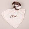 Personalised Puppy Baby Comforter embroidered with Oliver