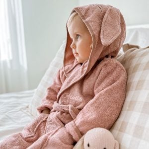 Personalised Pink Bunny Robe 1 year old girl gift.