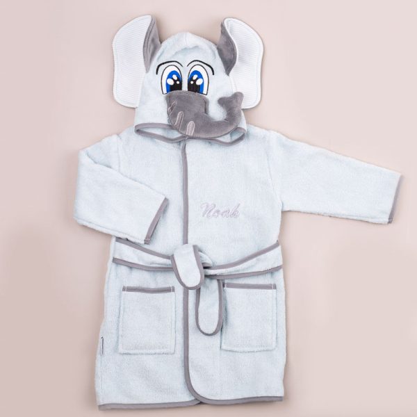 Personalised Elephant Hooded Baby Robe