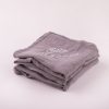 Personalised Grey Organic Muslin Baby Wrap personalised and folded.