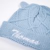 Blue Diamond Knitted Baby Beanie Close Up