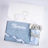 Blue Diamond Knitted Baby Blanket & Elephant Comforter Gift Box Blue Diamond Baby Blanket & Elephant Comforter Gift Box