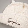 Cream Diamond Beanie Close Up Cream Diamond Beanie Close Up