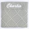 Green Sage Diamond Knitted Baby Blanket Charlie Green Sage Diamond Knitted Baby Blanket Charlie