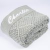 Green Sage Diamond Knitted Baby Blanket Charlie Folded Green Sage Diamond Knitted Baby Blanket Charlie Folded
