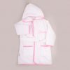 Pink Gingham Hooded Robe personalised with the Olivia