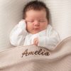 Newborn Baby Blanket Beige Knitted