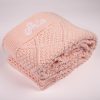 Pink Diamond Knitted Baby Blanket Folded Pink Diamond Knitted Baby Blanket Folded