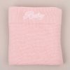 Personalised Pink Knitted Blanket Ruby Personalised Pink Knitted Blanket for baby girls, embroidered with Ruby.