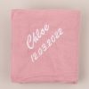 Personalised Pink Muslin Wrap Chloe Personalised Pink Organic Muslin Wrap Newborn Girl Gift embroidered with Chloe.
