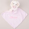 Personalised Baby Comforter White Bunny embroidered with Grace.