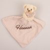Personalised Bear Baby Comforter personalised with the girls name Hannah.
