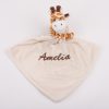 Giraffe baby comforter embroidered with the name Ava