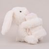 Personalised Baby Comforter White Bunny side view.
