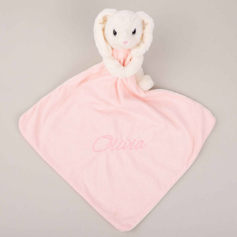 Personalised Baby Comforter White Bunny