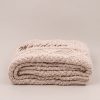 Personalised Beige Diamond Knitted Blanket folded & embroidered