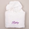 Personalised White Hooded Baby Poncho