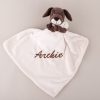 Personalised Puppy Baby Comforter embroidered with Archie