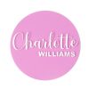 Acrylic Purple Baby Name Plaque personalised with baby girl name Charlotte.