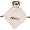 Personalised Brown Bear Baby Comforter embroidered with Charlie.