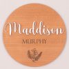 3D Birth Announcement Name Disc – Dark with baby name Maddison.