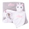 Light Grey Knitted Blanket, Unicorn & Shoes Personalised Baby Girl Gift Light Grey Knitted Blanket, Unicorn and Shoes Personalised Baby Girl Gift embroidered with Isla.