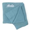 Personalised Ocean Blue Knitted Baby Blanket for boys.