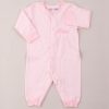 100% GOTS Certified Organic Pink Baby Onesie with Personalised Embroidery.