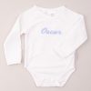 Baby-Organic-White-Romper-Personalised-Embroidery 100% GOTS Certified Organic White Baby Romper with Personalised Embroidery.