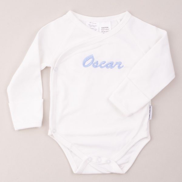 Baby Organic Cotton White Personalised Romper