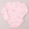 100% GOTS Certified Organic Pink Baby Romper with Personalised Embroidery.