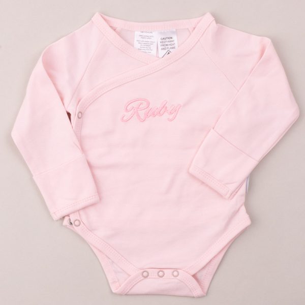 Baby Organic Cotton Pink Personalised Romper