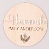 3D Baby Name Disc light engraved with girls name Hannah.