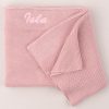 Personalised Blush Pink Blanket baby girl gift with embroidery.