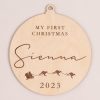 My First Christmas Personalised Disc engraved with girls name Sienna.