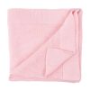 Folded Personalised Pink Large Knitted Baby Blanket girl gift.
