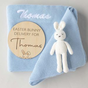 Blue Blanket, Easter Delivery Disc and Bunny Baby Gift.