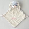 Personalised Baby Comforter Grey Bunny embroidered with girls name Isla.