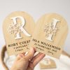 Floral Monogram Baby Birth Announcement Disc Floral Monogram Baby Birth Announcement Disc