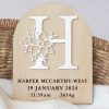 Monogram Baby Birth Disc Letter H Monogram Baby Birth Disc Letter H
