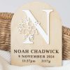 Monogram Baby Birth Disc Letter N Monogram Baby Birth Disc Letter N