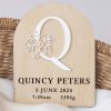 Monogram Baby Birth Disc Letter Q Monogram Baby Birth Disc Letter Q