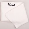White Baby Blanket Noah Personalised white baby blanket Christening gift embroidered with Noah.