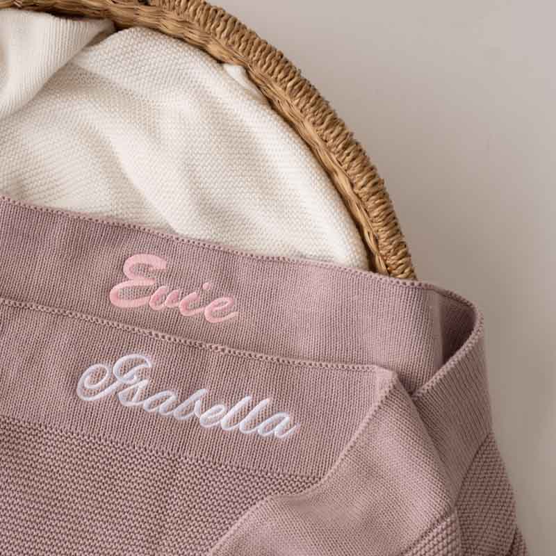 Baby Girl Blanket personalised with name embroidery.